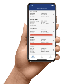 Smart Factory mobile app in hand
